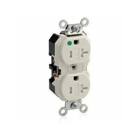 Leviton Plugs&Rcptcls, 20A, 125VAC, Almnd, Nylon 8300-SGT