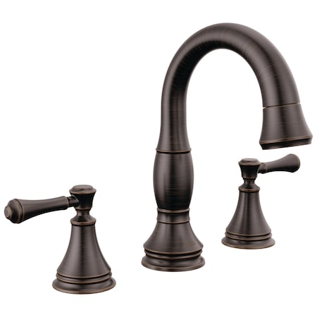 Delta Cassidy Two Handle Widespread Pull Down Bathroom Faucet In Venetian Bronze 3597-RBPD-DST