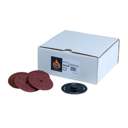High Teck Products 3in Trim-Kut R-Style Disc, 24 Grit, Aluminum Oxide, Polymer Backing, 25PK 324TK