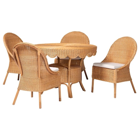 Bali & Pari Tyrone Natural Rattan Dining Set 262-14188-13759-ZORO