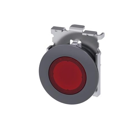 Siemens Illuminated pushbutton, 30 mm, round, metal, matte, red, front ring 3SU1061-0JB20-0AA0