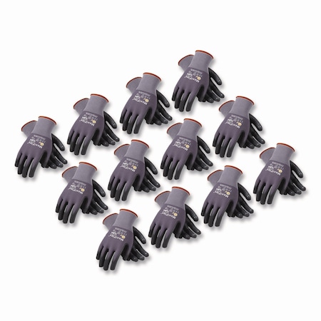 Maxiflex Ultimate Seamless Knit Nylon Gloves, Nitrile Coated MicroFoam Grip, X-Large, Gray, Pair, 12PK 34-874/XL