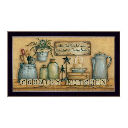 Homeroots Country Kitchen 2 Black Framed Print Kitchen Wall Art 405306