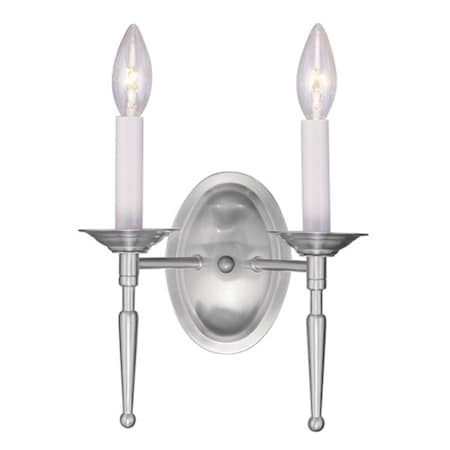 Lighting Business 2 Light Wall Sconce in Brushed Nickel LI367127