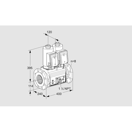 Honeywell Kromschroder Gas Solenoid Valve - Class A, 500 mbar, IP65, EN 161 Certified KS88205373