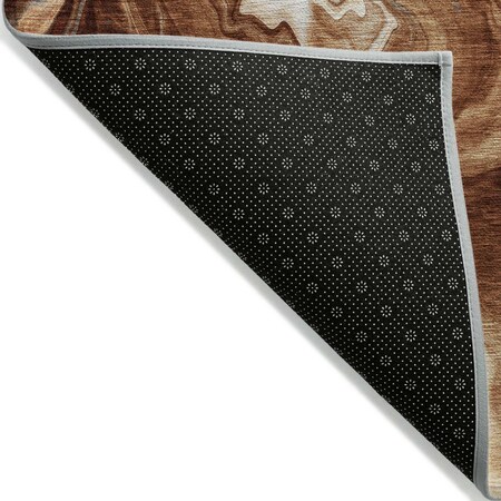 Homeroots 10' X 14' Orange Copper And Ivory Abstract Washable Indoor Outdoor Area Rug 587487