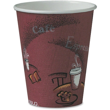 Solo Paper Hot Cups, 8 oz, Bistro Design, 1000PK 378SI0041