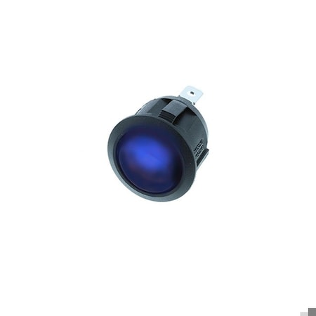 Switch Components Round Rocker, 3P SPST OFF-ON, Blue LED RA1-1A-DC-2-UL