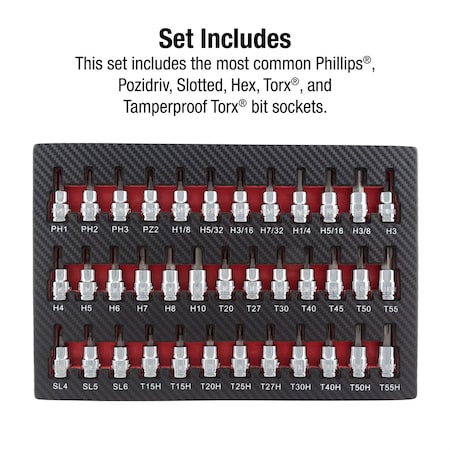 Sunex 37 Pc. Bit Socket Set In Eva Foam 9737