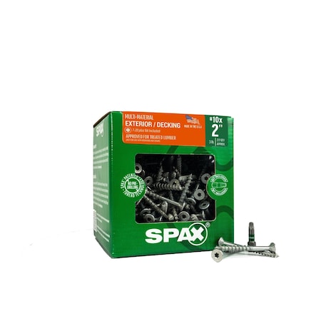 Spax #10 x 2 in Exterior Wood Deck Screws Construction Flat Head T-Star Plus 3 LB, 277PK 41916705005045
