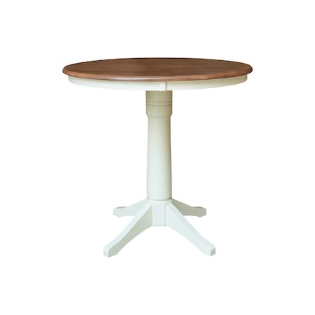 Whitewood Industries Rectangular Fixed Top Table W/ 2 Counter Height Stools, 36 in W, 35.9 in L, 36 in H, Parawood, 3 K79-36RT-27B-S6172-2