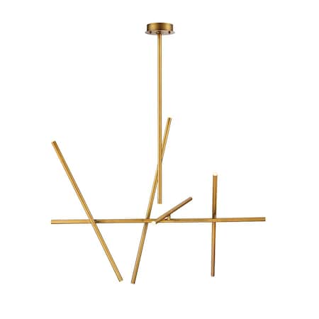 Eurofase Berkley Contemporary LED Chandelier, 1-Light, 2150 Lumens, White/Satin Gold 36250-035