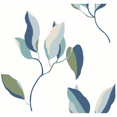 York Wallcoverings Brushwork Branches Alpine and Cobalt Wallpaper ZM2871