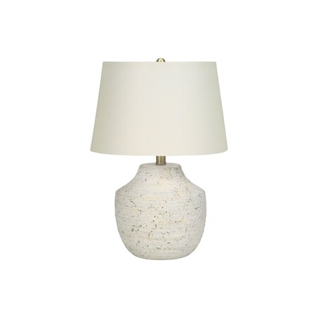 Homeroots 20" Cream Concrete Urn Table Lamp With Cream Empire Shade 545868