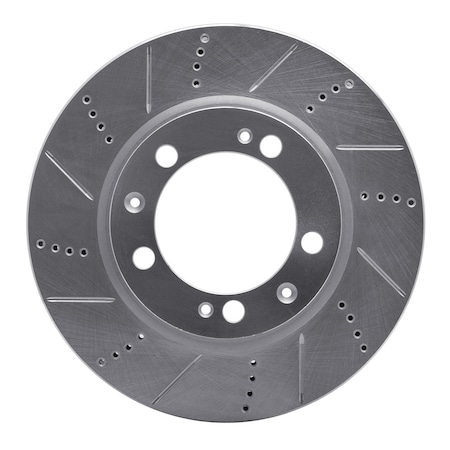 Dynamic Friction Co DFC Brake Rotor - Drilled and Slotted - Silver 631-02009D