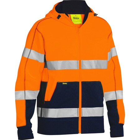 Bisley ANSI Type R Class 3 Full Zip Hooded Sweatshirt with Sherpa Lining 323M6988T-ORNV/XL