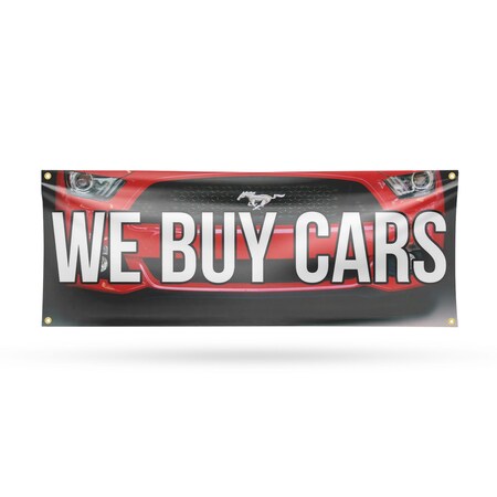 Signmission We Buy Cars, 18 Inch x 48 Inch, Vinyl Banner B-30923