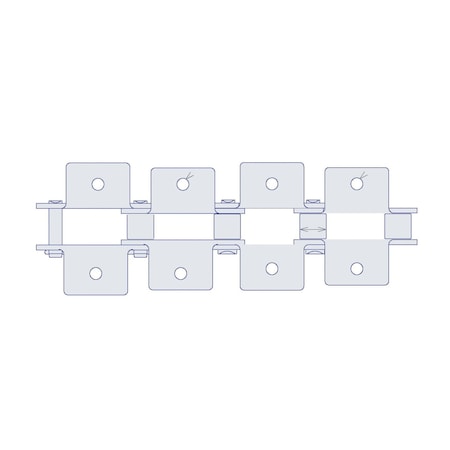 Hkk Chain HKK Double Pitch Riv Standard Conveyor w/K-1 Att on Every P, 1P, .312 Dia x 5/16 W DC040RK1EV