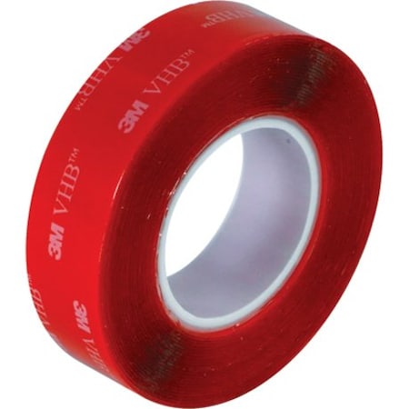 Box Packaging 3M 4905 Double Sided VHB Acrylic Foam Tape 1/2" x 5 Yds. 20 Mil Clear VHB490512R