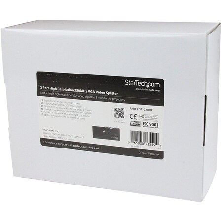 Startech.Com 2 Port High Res VGA Video Splitter ST122PRO