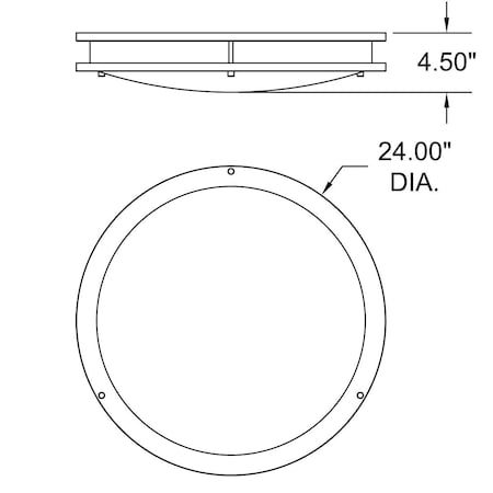 Or 20510LEDD-BS-ACR 24 in. 35W Solero III LED Flush Mount, Brushed Steel OR3336735
