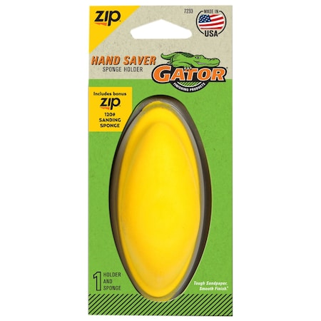 Gator Finishing Zip Hand Saver Sponge Holder with 120 Fine Grit Sanding Sponge 7233