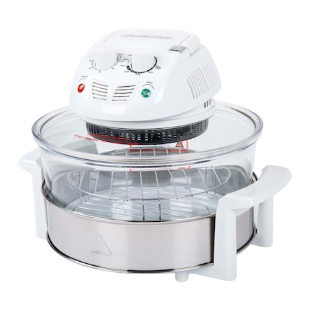 Classic Cuisine Air Fryer Halogen Oven with 12 to 17 Quart Capacity, Accessories Glass Air Fryer 82-CC-1000-NW
