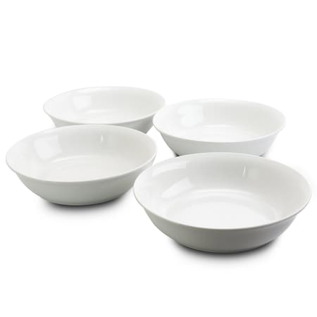 Gibson Home Wide 8.75 in. Stoneware Dinner and Serving Bowls in White, 4PK 122923.02