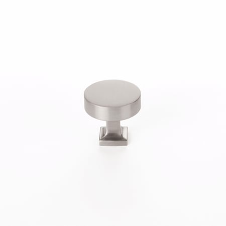 Schaub 1-1/4in Diameter Haniburton Cabinet Knob with Square Base Satin Nickel Finish 469-15