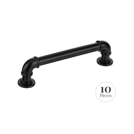 Kingston Brass 10-Pack Cabinet Industrial Pipe Pull for Kitchen, 128 mm, Matte Black RK22091MB