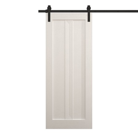Sartodoors Modern Barn Door 28 x 96 inches, Ego 5006 Painted White Oak, 6.6FT Rail Track Heavy Hardware Set , EGO5006BD-B-PWO-2896