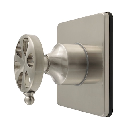 Kingston Brass Single-Handle Six-Way Diverter Valve with Square Trim Kit, Brushed Nickel KS4048RX