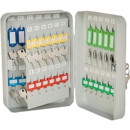 Prosource Key Box, Keyed Lock, Steel, Light Gray, 7 in W, 9.875 in H, 3 in D TS0070-3L