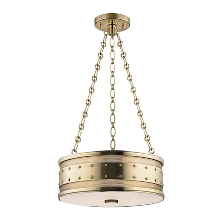 Hudson Valley Lighting Gaines 3 Light Pendant 16 In. Aged Brass 2216-AGB