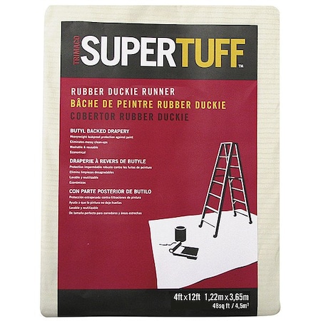 Trimaco Drop Cloth, 23 mil, Rubber, 12 ft L 80207