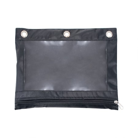Advantus Binder Pencil Pouch, Black/Clear, 10x7.38 in, 3PK 63067