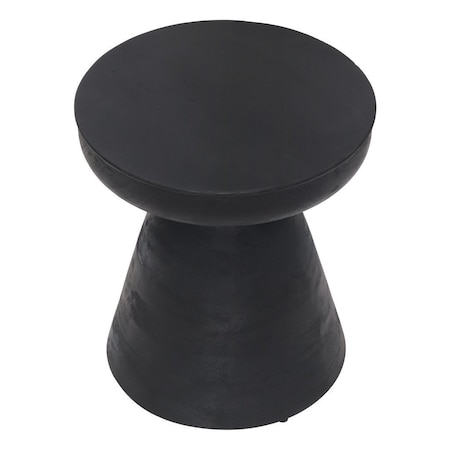 Homeroots 18" Black Solid Wood Round End Table 394597