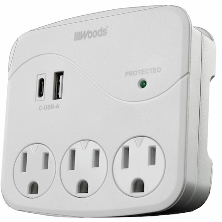 Southwire Outlet Strip, Surge, USB, 3 Outlet(s) 41030