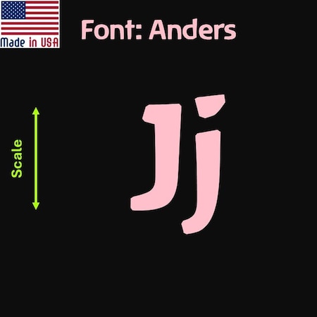 Aacc Self-Adhesive Vinyl Letter: J, Scale: 14 in. Color: Pink Font: Anders by, 24PK AACC-Anders-UJ-Pink-I14x24