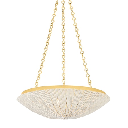 Hudson Valley Lighting Summerside 24.75 in. Pendant Vintage Gold Leaf 1704-VGL
