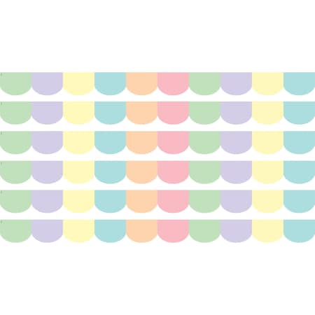 Teacher Created Resources Pastel Pop Scalloped Border Trim, 35 Feet Per Pack, 6PK TCR8433