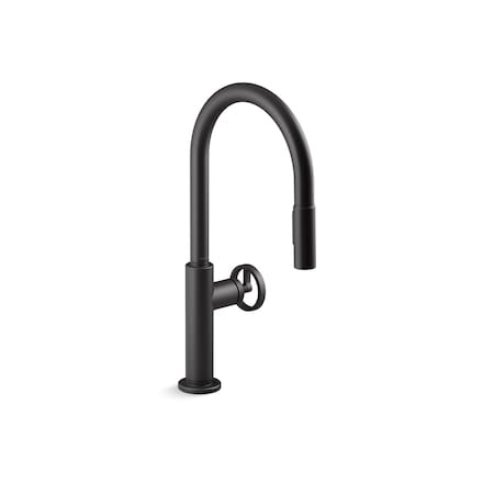 Kohler Billet Touchless pull-down kitchen sink faucet with two-function sprayhead 28670-9RT2-BL