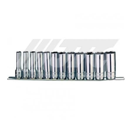 Jtc Auto Tools 3/8in DR Deep Socket Set 6PT, Sizes 8-19mm, Socket Length 76mm, 12pcs H312M