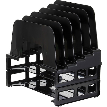 Officemate Letter Tray, Black, Plastic, 13 3/8 in W, 9 in L, 14 1/2 in H, 7 Number of Compartments 22112