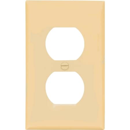 Eaton Wiring Devices Wallplate, 4-1/2 in L, 2-3/4 in W, 1 -Gang, Nylon, Ivory, High-Gloss, Flush Mounting BP5132V