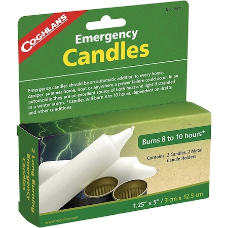 Coghlans 5'' White Emergency Candle, 2 Count 8674