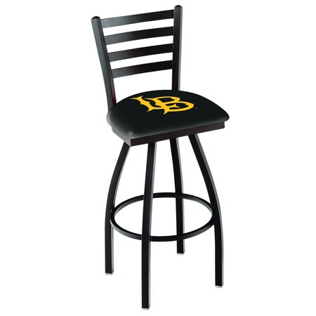 Holland Bar Stool Co 36" Blk Wrnkl Long Beach State University Swivel Bar Stool, Ladder Back L01436LBStUn