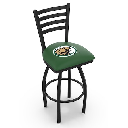 Holland Bar Stool Co 36" Blk Wrinkle Bemidji State Swivel Bar Stool, Ladder Back L01436BmijSt