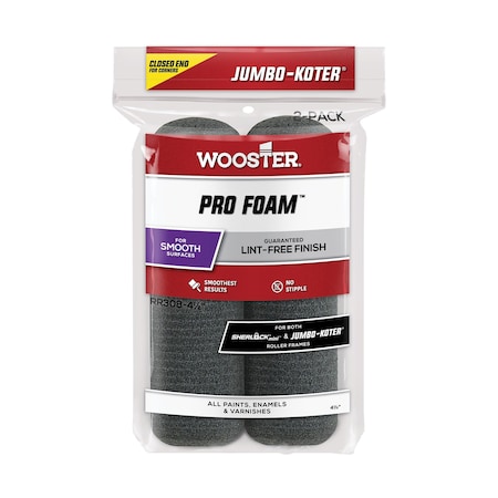 Wooster RR308-4 1-2 4.5 in. Jumbo Koter Pro Foam Roller Cover, 2PK 437205