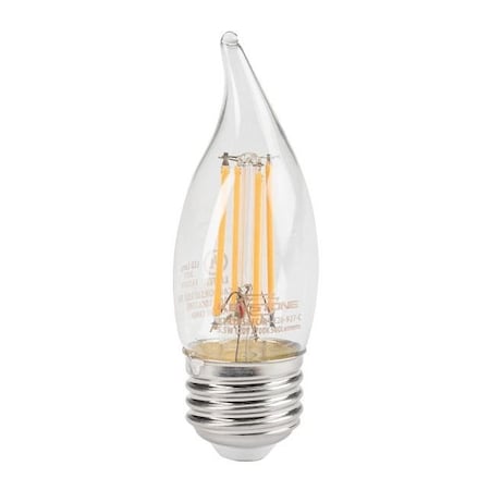 Keystone Bent Tip Chandelier Filament bulb, 60W Equivalent, CA11 shape, E26 Candalbra base, 2700K, 90 CRI, Cl KT-LED5.5FCA11-E26-927-C